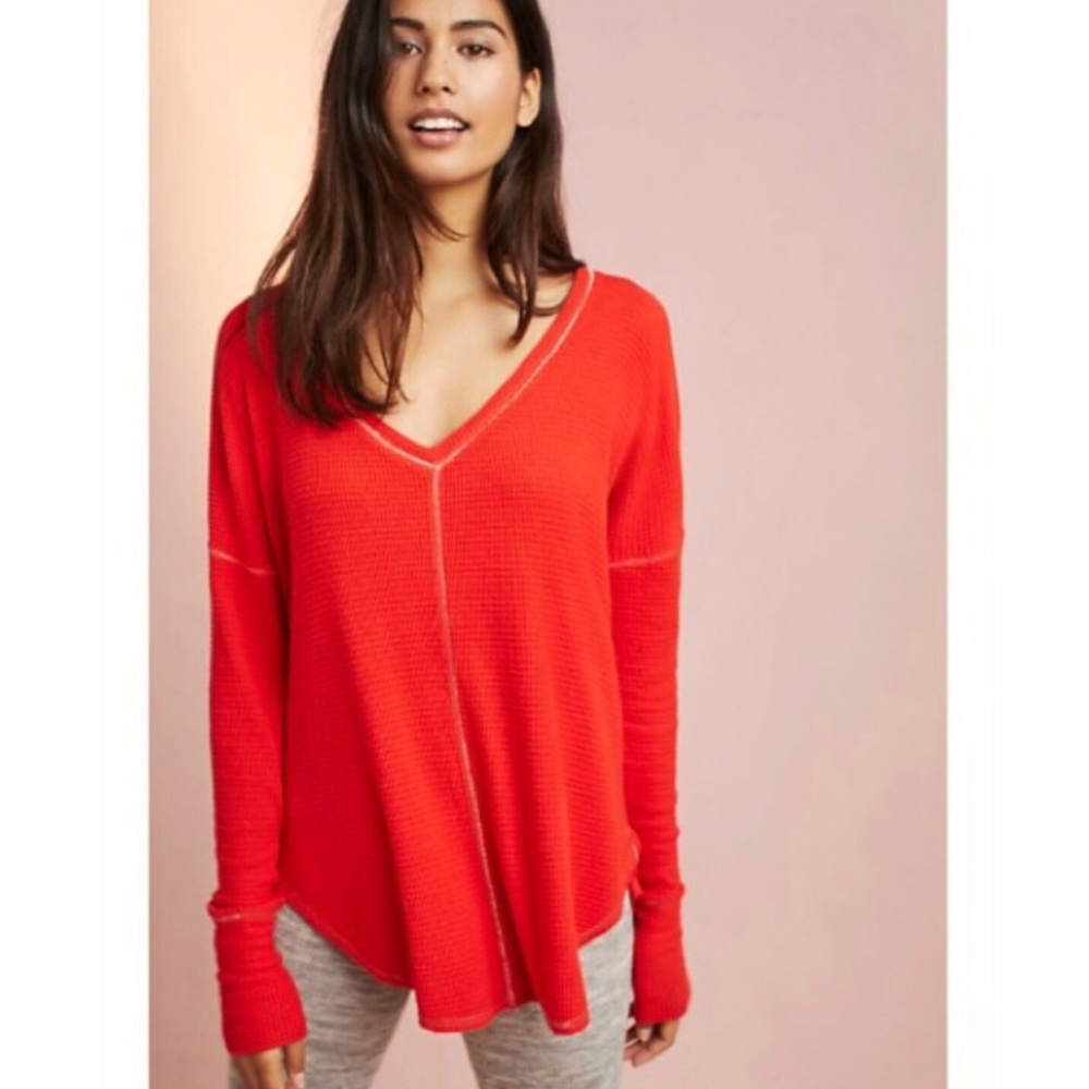 Anthropologie Saturday/Sunday Thermal V-Neck Top